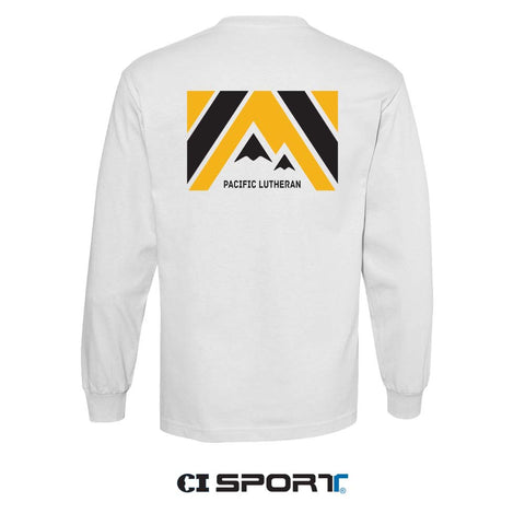 White Long Sleeve with PLU Mountains