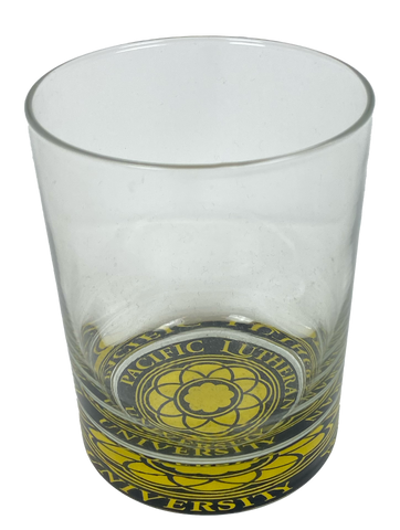 PACIFIC LUTHERAN UNIVERSITY DOUBLE OLD FASHIONED GLASS W/ ROSE WINDOW