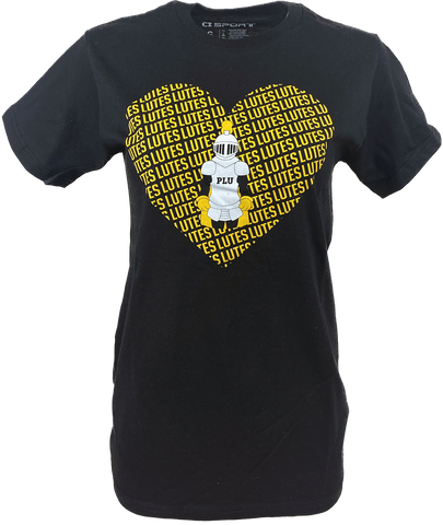 Black Lutes Heart Tee with Knight