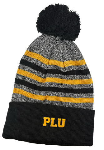 LOGOFIT Striped PLU Beanie with Pom