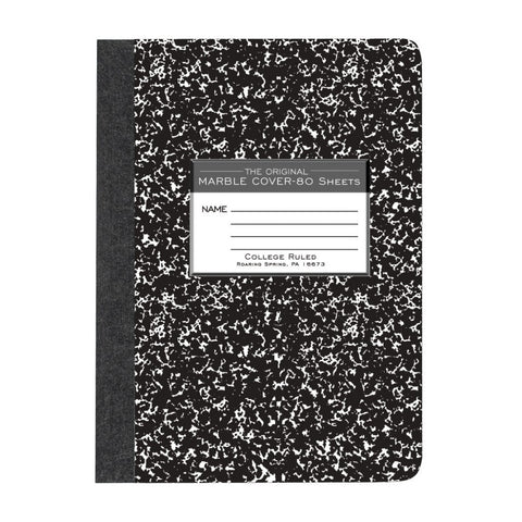 BLACK MARBLE CLASSIC COMPOSITION BOOK COLLEGE RULED