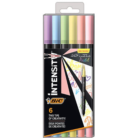 Felt Pens Duel Tip Pastel 6 pack