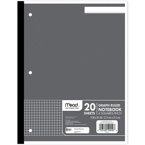 Hamelin 1 Subject Notebook - Graph Paper 8.5x11"