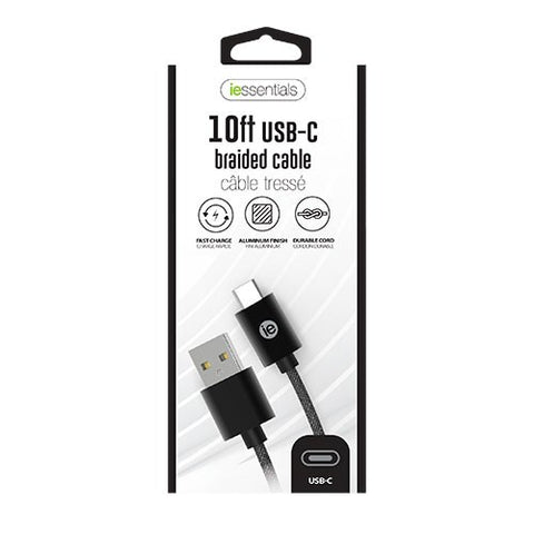 Mizco USB-C Braided Cables, 10, Black