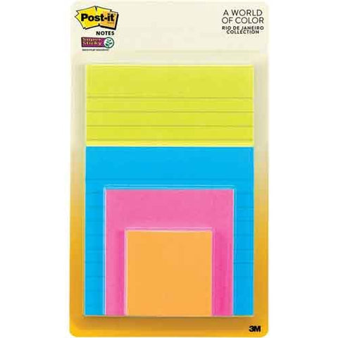 Super Sticky Trendy Self Stick Notes Assorted