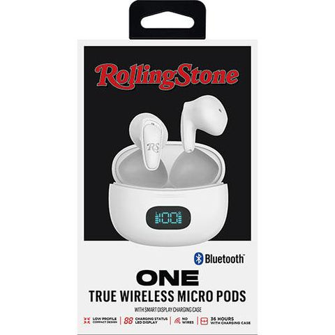 Mizco Rolling Stone One True Wireless Micro Pods, White