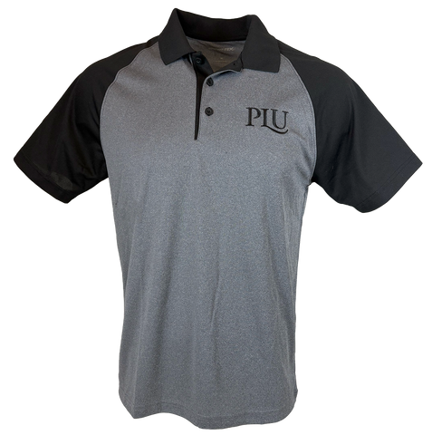 Heather Gray & Black Embroidered PLU Polo