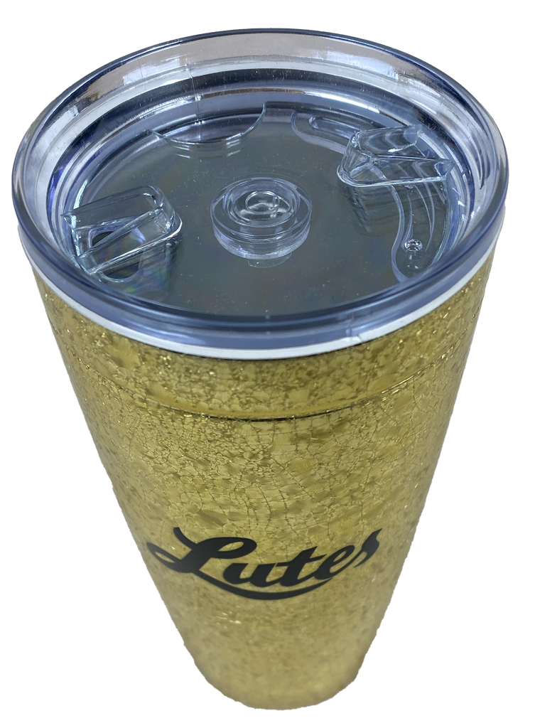 Metallic Gold Cursive Lutes Tumbler Lute Locker