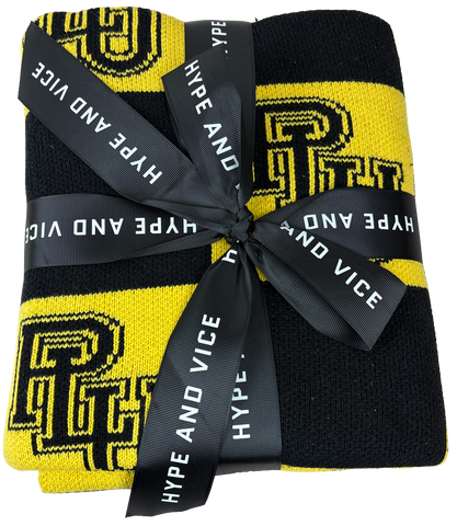 Interlock PLU Black & Gold Intarsia Blanket