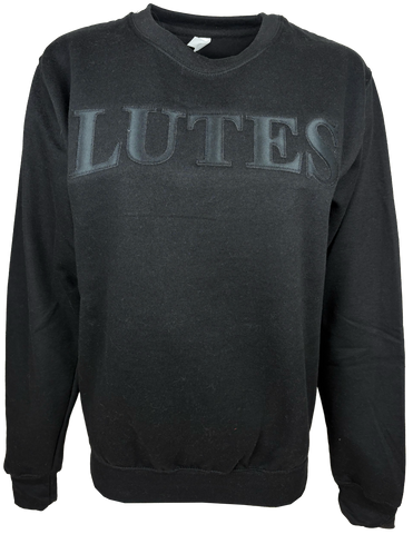 Tonal Black on Black Lutes Crew Sweatshirt