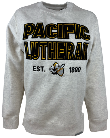 Block Letter Pacific Lutheran Knight Crewneck