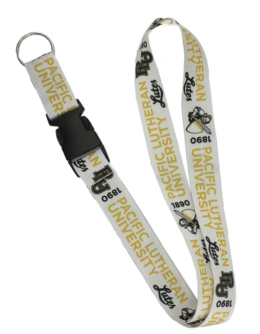Wide White Lanyard with PLU logos