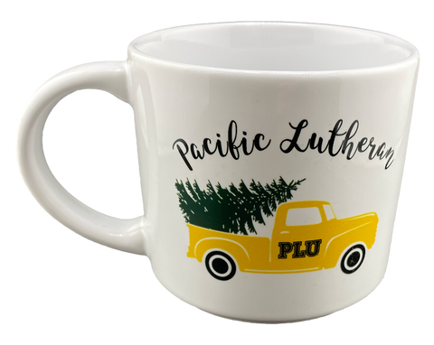 White Pacific Lutheran Truck with tree mug