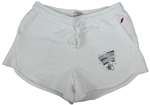 White Women's Shorts with PLU Lutes and Knight