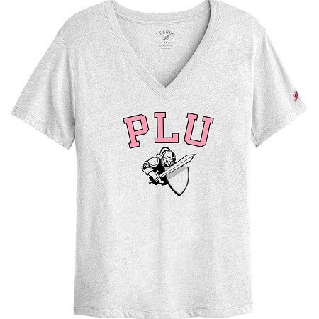 White League V-neck Tee with Pink PLU