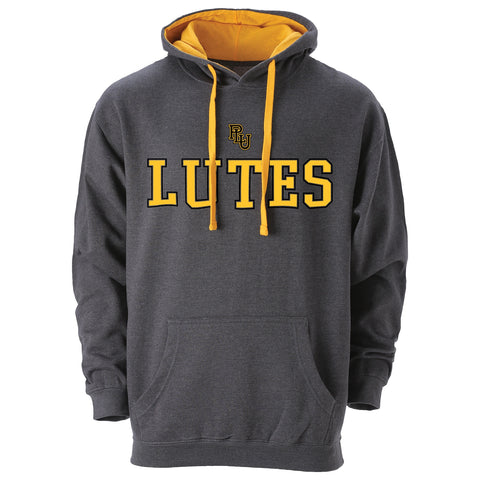 PLU OVER LUTES BENCHMARK COLOR BLOCK HOOD - GRAPHITE/ATHLETIC GOLD