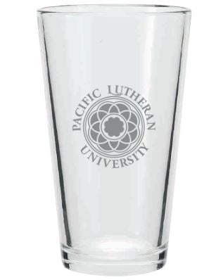 PINT GLASS WITH ROSE WINDOW IN SILVER