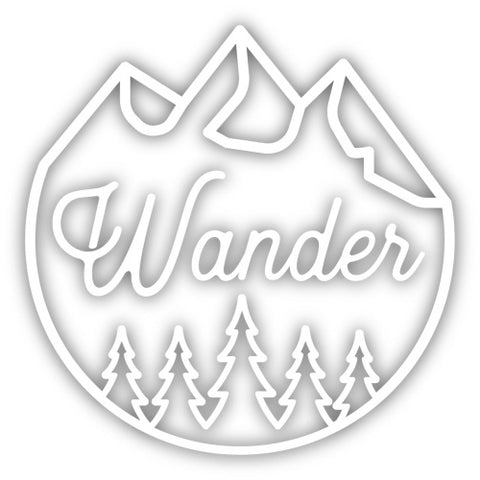 WANDER MOUNTAINS AND TREES DIECUT STICKER