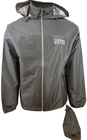 Black Lutes Polyloft Packable Hooded Rain Jacket