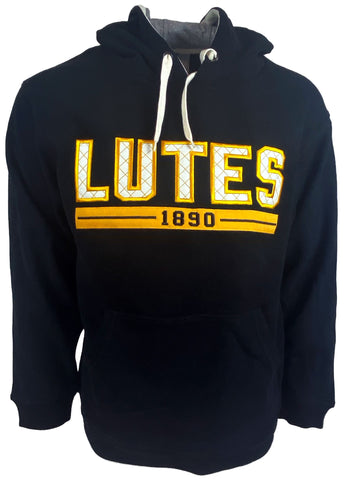 Black Hoodie with Quilted Lutes