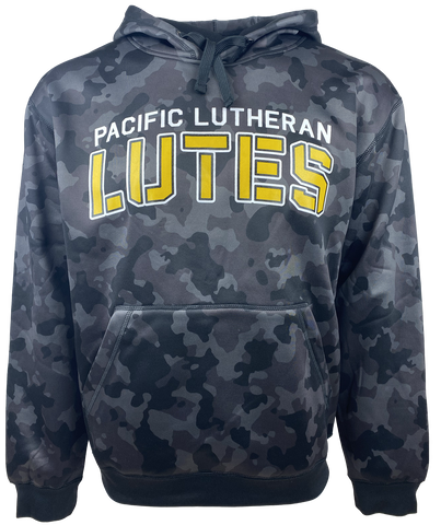 Pacific Lutheran Over LUTES Black Camo Hoodie