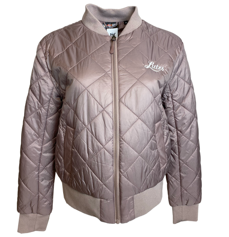 Women's Cursive Lutes Quilted Packable Bomber Jacket