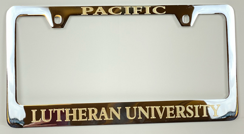 PLU Engraved Chrome License Plate Frame
