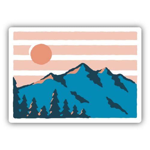 Golden Hour Mountain Range Sticker Lute Locker