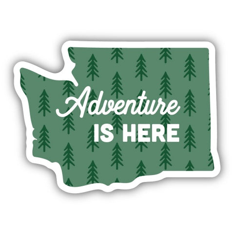 Adventure is Here Washington Sticker
