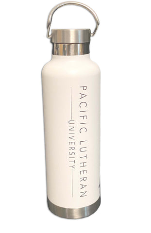24oz. Matte White Water Bottle with Pacific Lutheran University